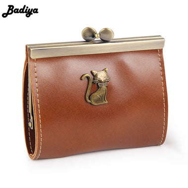 Vintage Kitty Leather Coin Purse